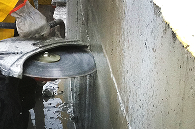 Corte em concreto
